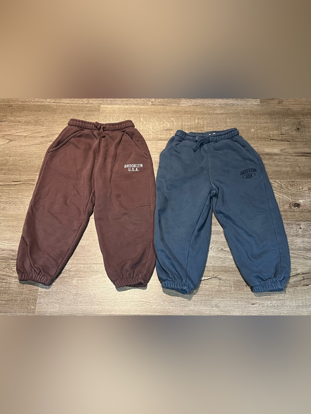Zara Kids Brown & Navy Jogger Pants